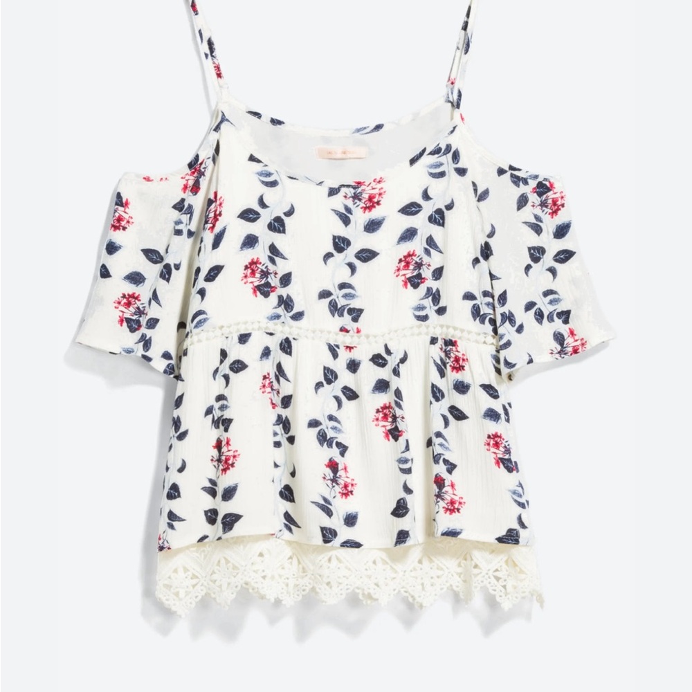 Skies are Blue Langlock Cold Shoulder Top